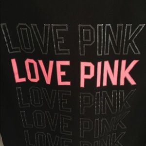 🦋 Pink Victoria’s Secret Black Long Sleeve Shirt